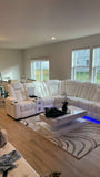 White power recliner with Bluetooth and LED and LED