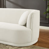 Paris Japandi Curvy White Boucle Sofa