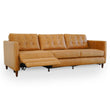 Christopher Tan Leather Electric Inclining Sofa Left Facing