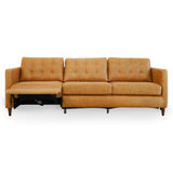 Christopher Tan Leather Electric Inclining Sofa Left Facing