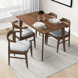 Dining Set, Abbott Small Walnut Table With 4 Zola Gray Chairs