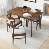 Dining Set, Abbott Small Walnut Table With 4 Zola Gray Chairs