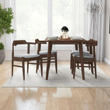 Dining Set, Abbott Small Walnut Table With 4 Zola Gray Chairs