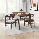 Dining Set, Abbott Small Walnut Table With 4 Zola Gray Chairs