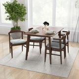 Dining Set, Abbott Small Walnut Table With 4 Zola Gray Chairs