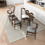 Adira Xlarge Walnut Dining Set With 8 Zola Grey Dining Chairs