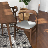 Alpine (Large - Walnut) Dining Set With 4 Sterling (Grey) Dining Chairs