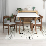 Adira (Small - White) Dining Set With 4 Zola (Grey) Dining Chairs