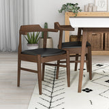 Adira (Small - White) Dining Set With 4 Zola (Black Leather) Dining Chairs