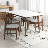 Adira (Small - White) Dining Set With 4 Zola (Grey) Dining Chairs