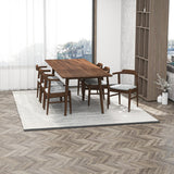 Adira (Xlarge - Walnut) Dining Set With 6 Zola (Grey) Dining Chairs