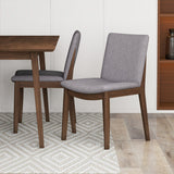 Adira (Small - Walnut) Dining Set With 4 Virginia (Grey) Dining Chairs