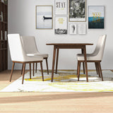 Adira (Large - Walnut) Dining Set With 4 Brighton (Beige) Dining Chairs