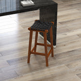 Andaman Bar Stool (Black Leather)