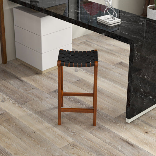 Andaman Bar Stool (Black Leather)