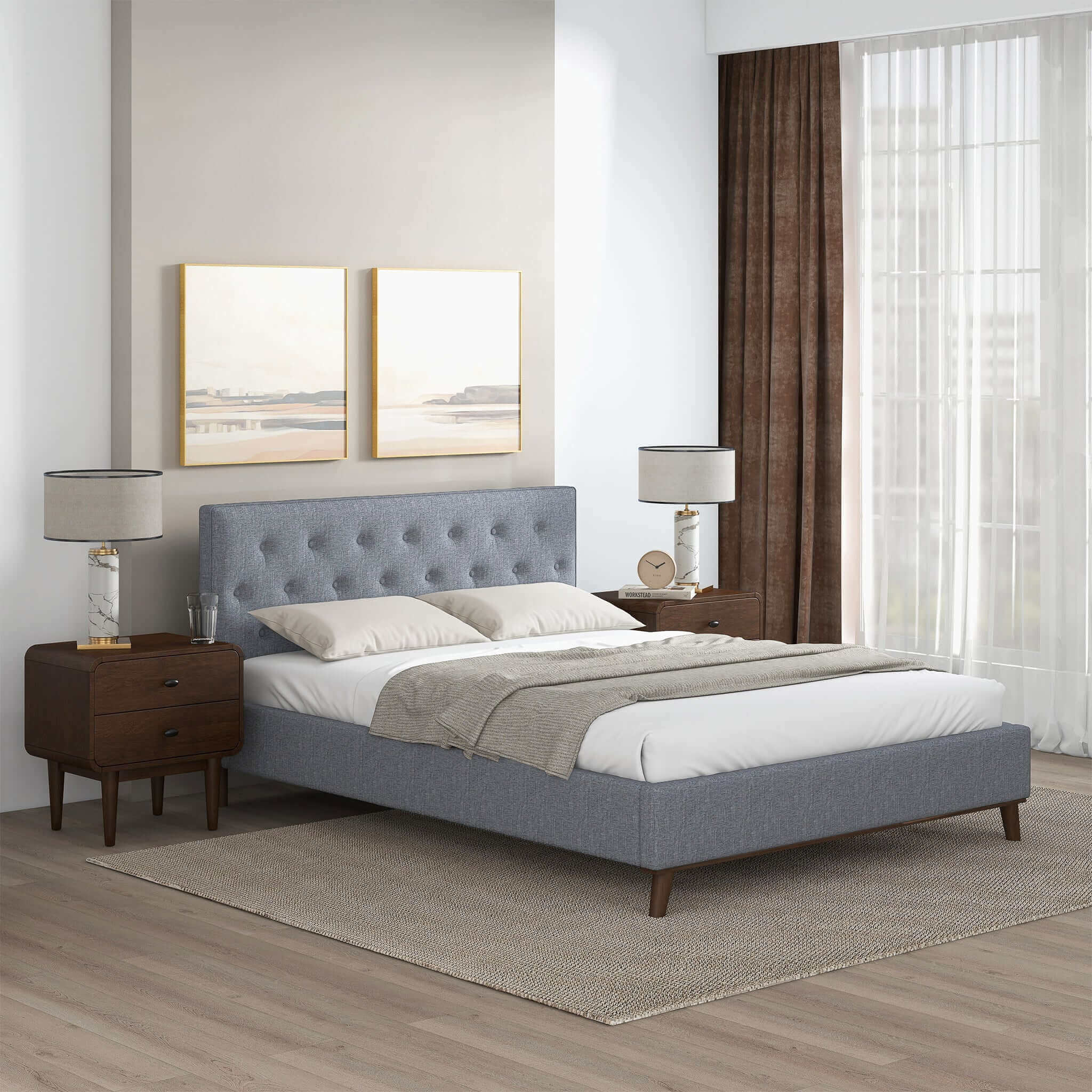 Graceville Light Grey King Platform Bed