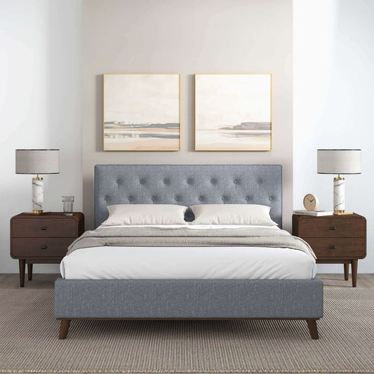 Graceville Light Grey King Platform Bed