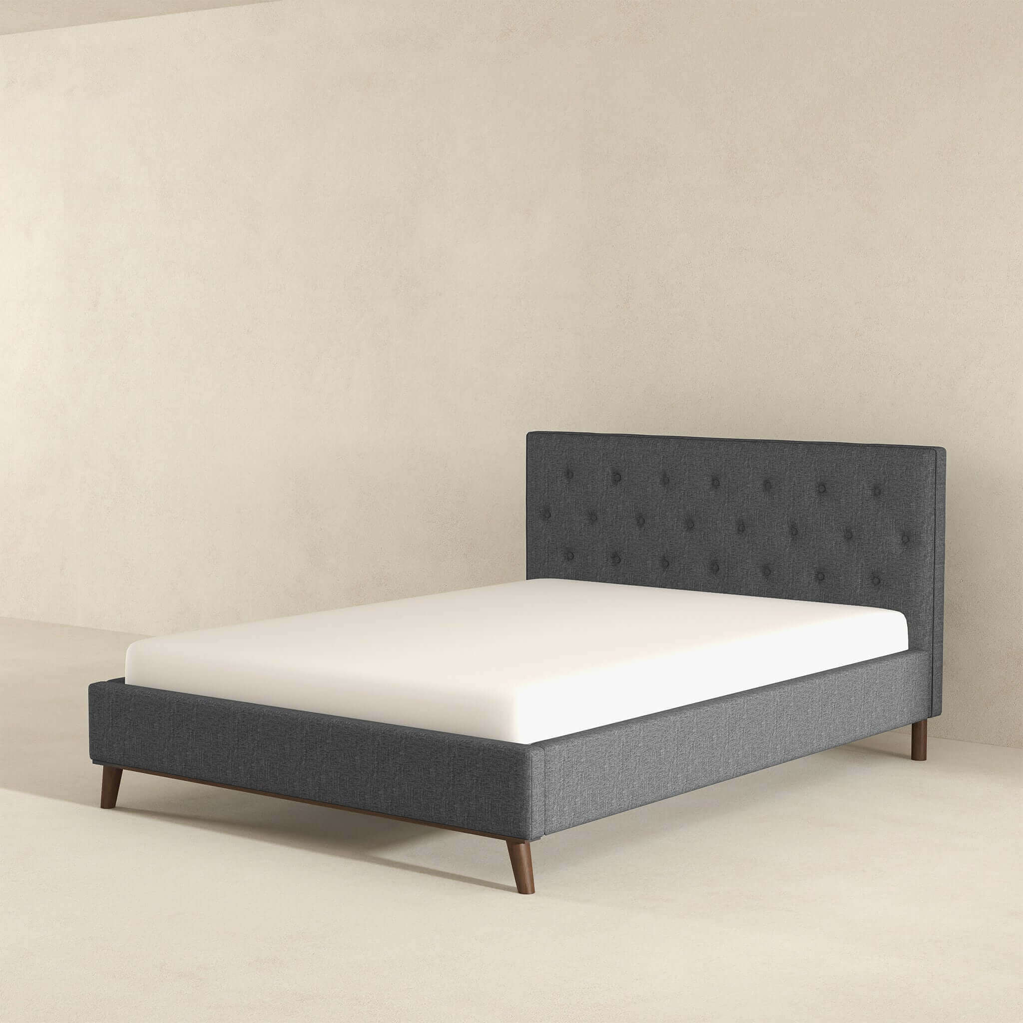 Graceville Dark Grey Fabric Platform King Bed