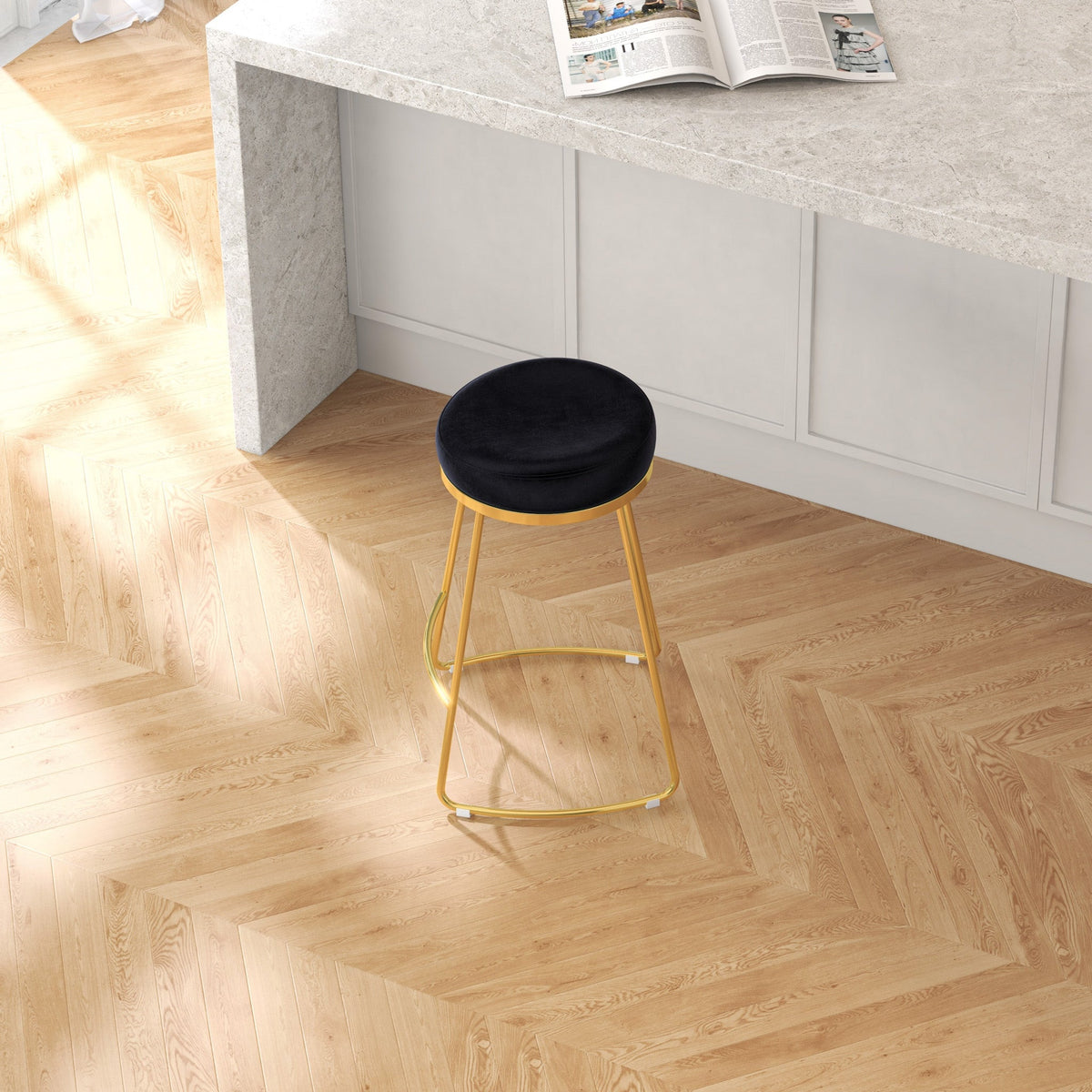 Bissel Counter Stool (Black Velvet)