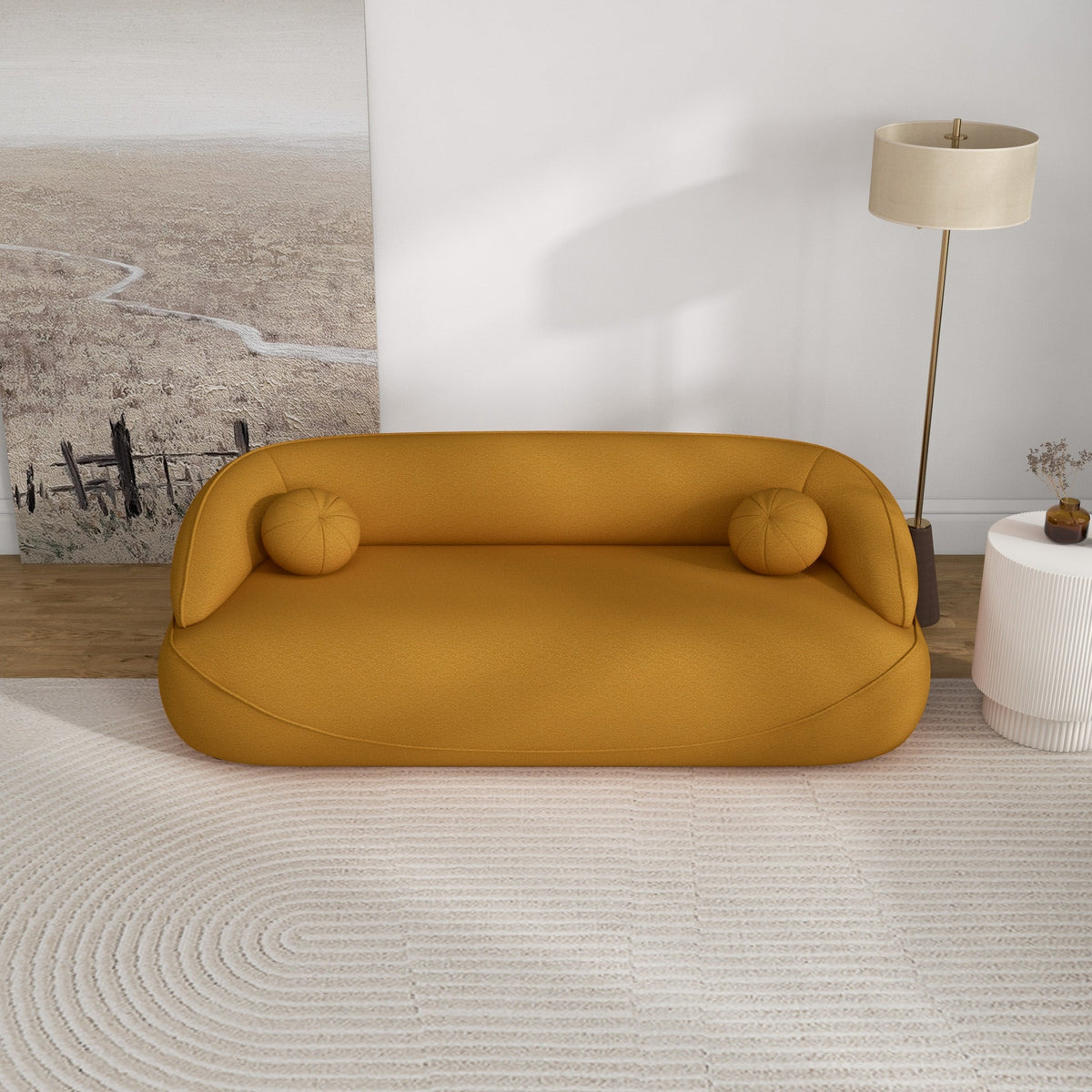 Brody Boucle Sofa Mustard Yellow