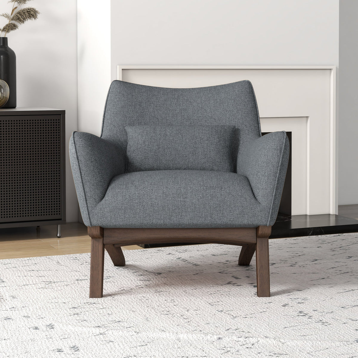 Casper Gray Linen Lounge Chair