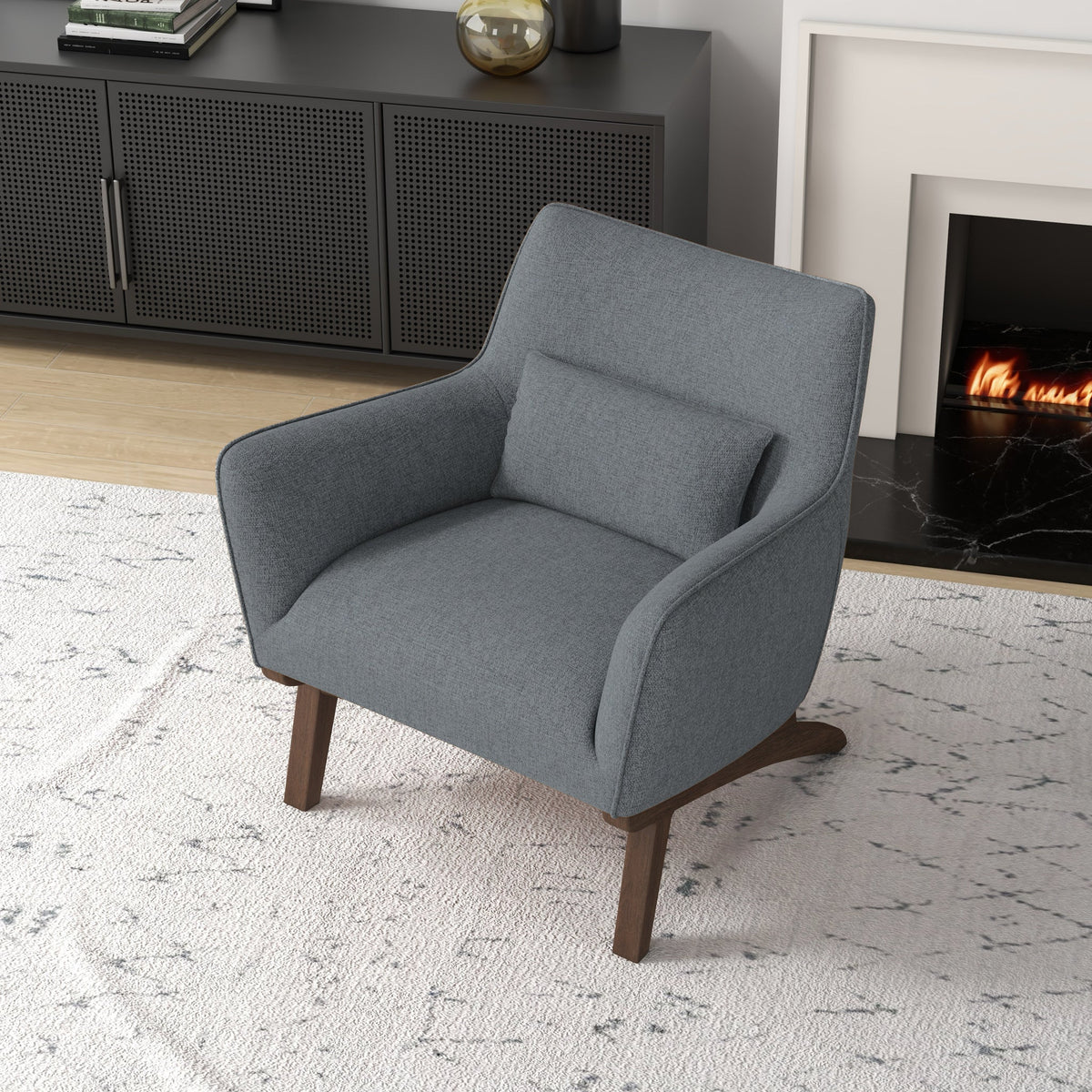 Casper Gray Linen Lounge Chair