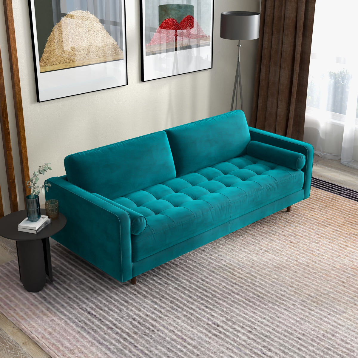 Daphne Sofa (Teal Velvet)