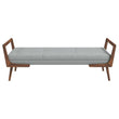 Cora Mid Century Modern Grey Fabric Bench