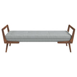 Cora Mid Century Modern Grey Fabric Bench