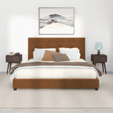 Eldridge Platform Bed (King - Cognac Velvet)