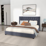 Eldridge Platform Bed (King - Gray Velvet)