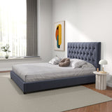 Eldridge Platform Bed (Queen - Gray Velvet)