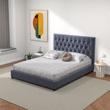 Eldridge Platform Bed (Queen - Gray Velvet)