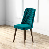 Evette Mid Century Modern Teal Dining Chair