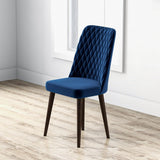 Evette Mid Century Modern Navy Blue Dining Chair