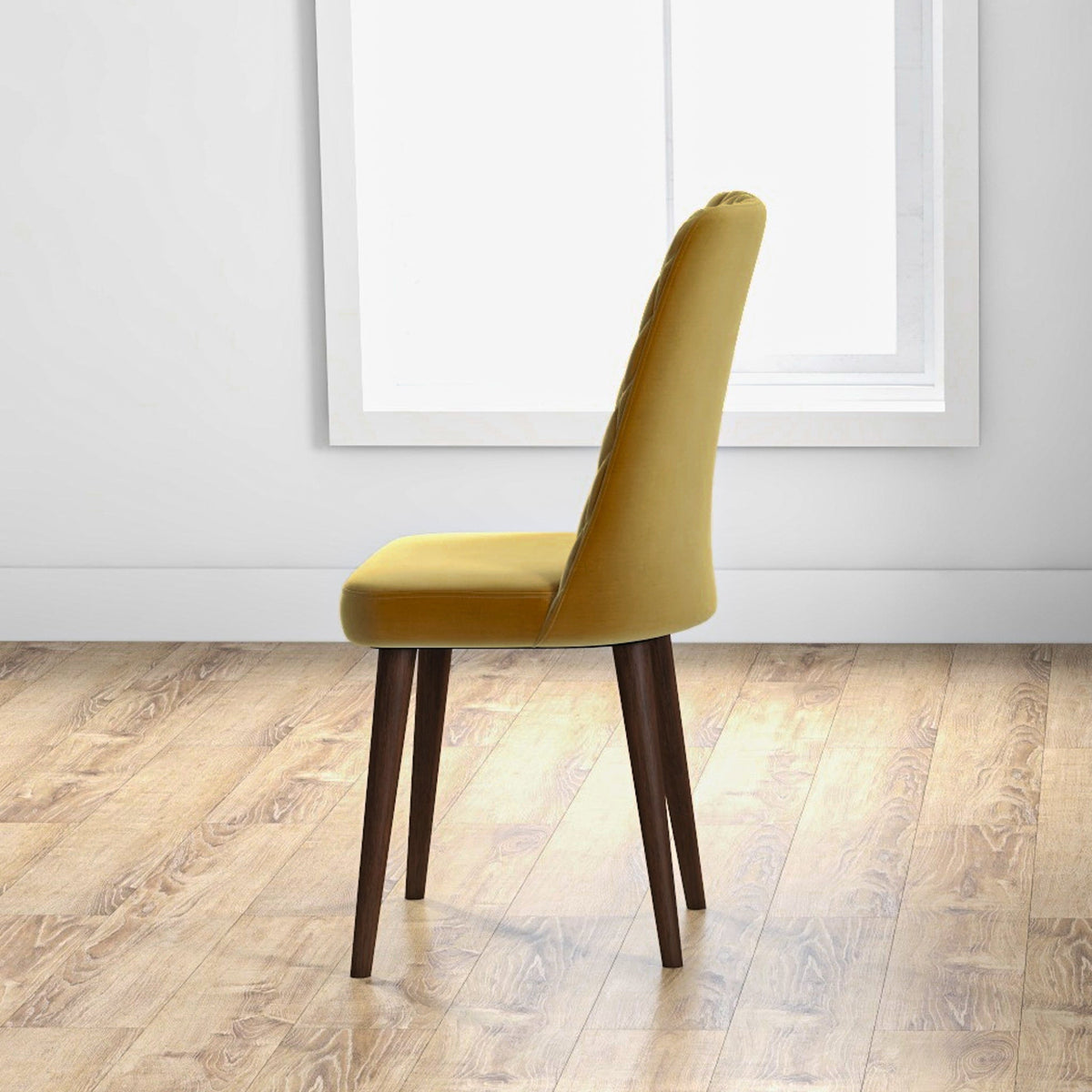 Evette Mid Century Modern Gold Dining Chair