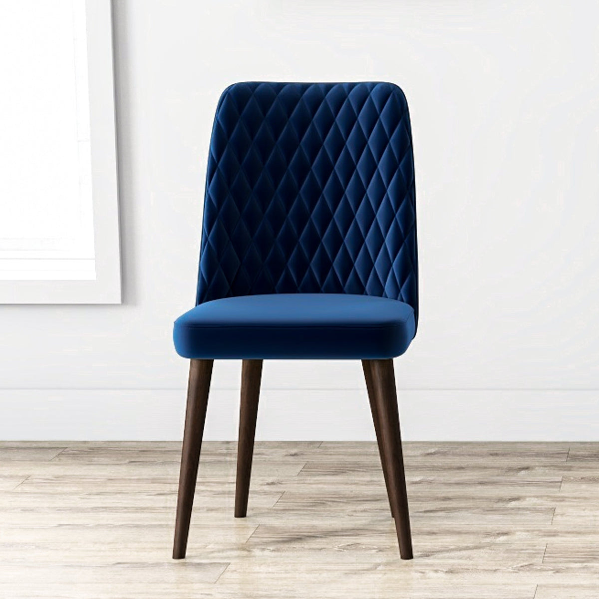 Evette Mid Century Modern Navy Blue Dining Chair