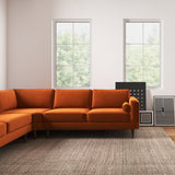 Fordham Orange Velvet Symmetrical Corner Sofa