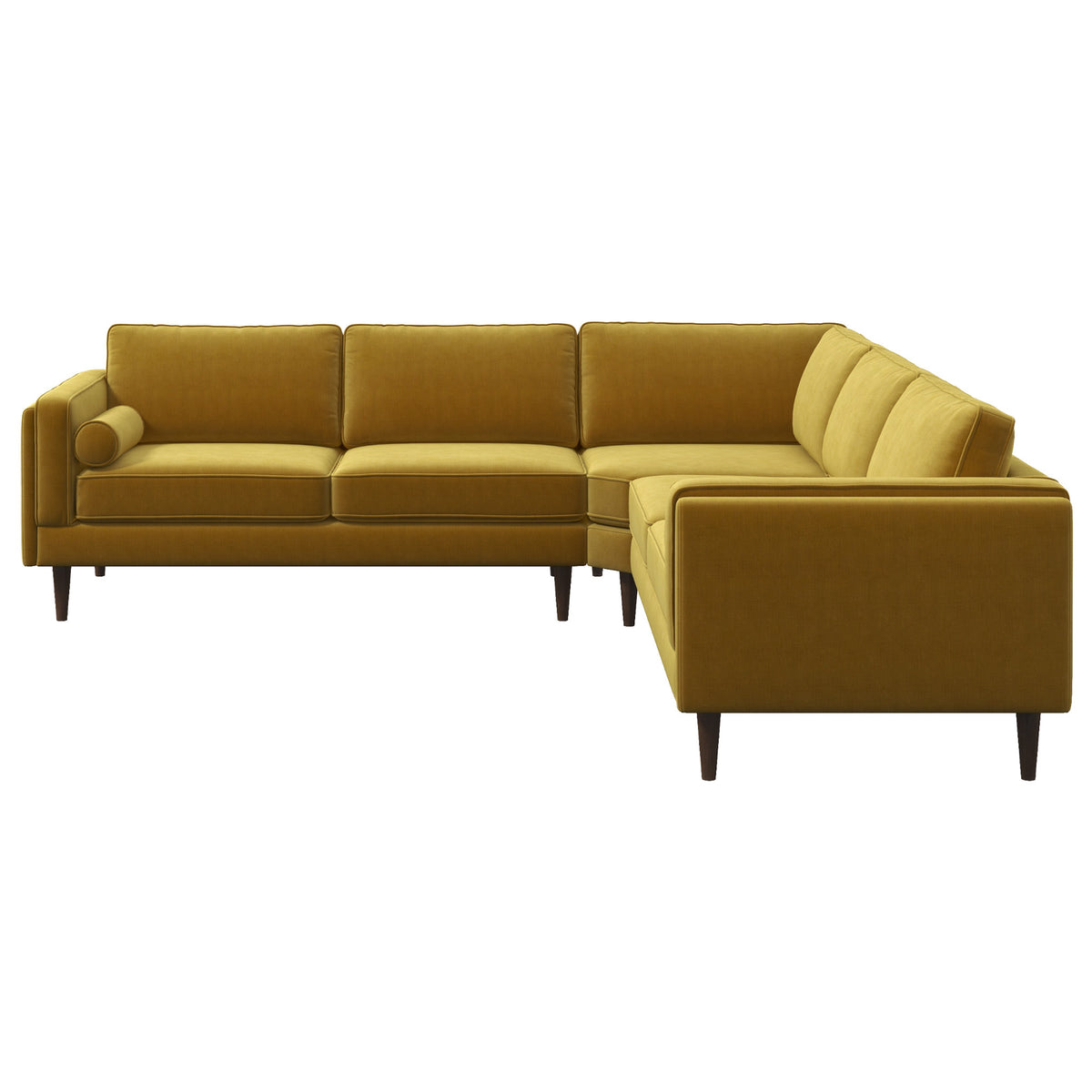 Fordham Gold Velvet Symmetrical Corner Sofa