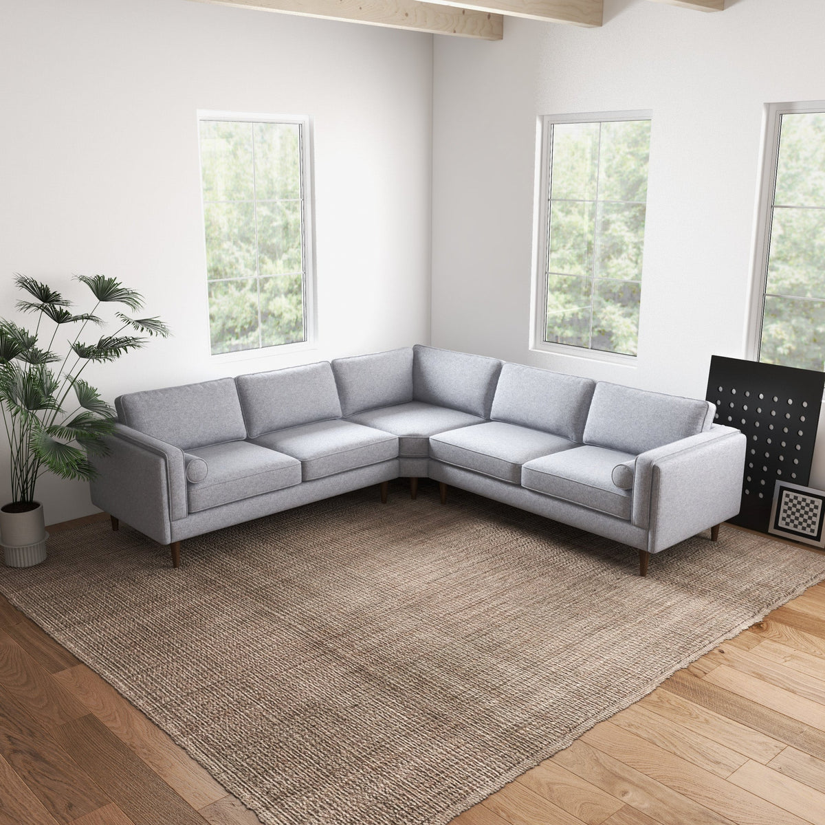 Fordham Symmetrical Corner Sofa (Light Gray Linen)