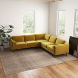 Fordham Gold Velvet Symmetrical Corner Sofa