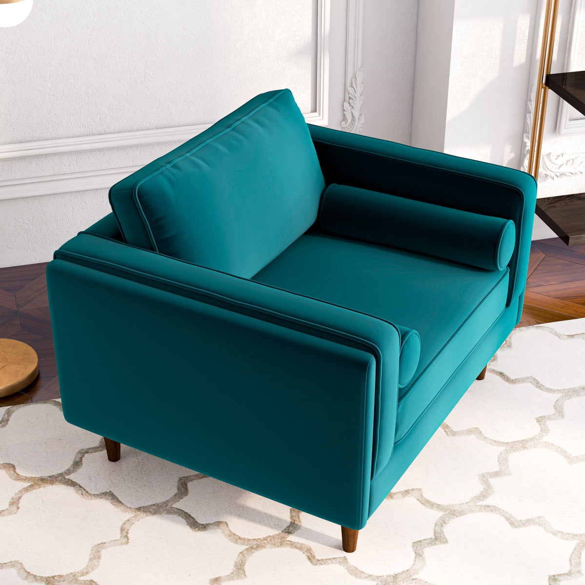 Fordham Lounge Chair (Teal Velvet)