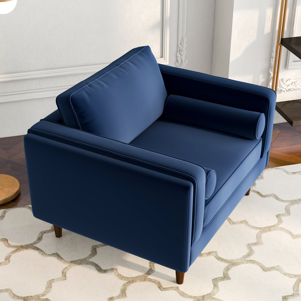 Fordham Lounge Chair (Navy Blue Velvet)