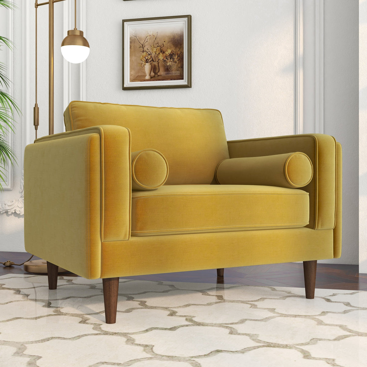 Fordham Gold Velvet Lounge Chair