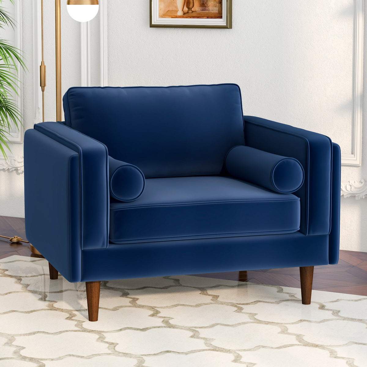 Fordham Lounge Chair (Navy Blue Velvet)