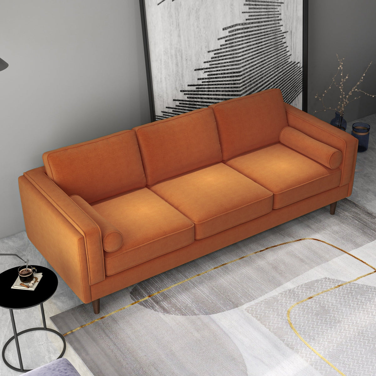 Fordham Sofa (Burnt Orange Velvet)