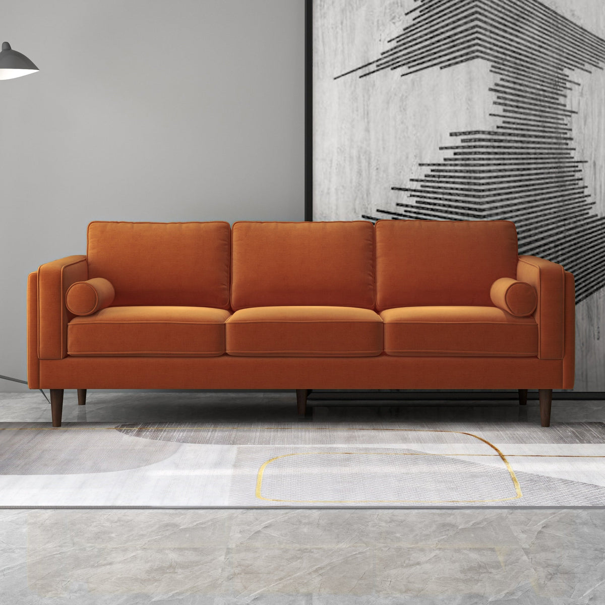 Fordham Sofa (Burnt Orange Velvet)