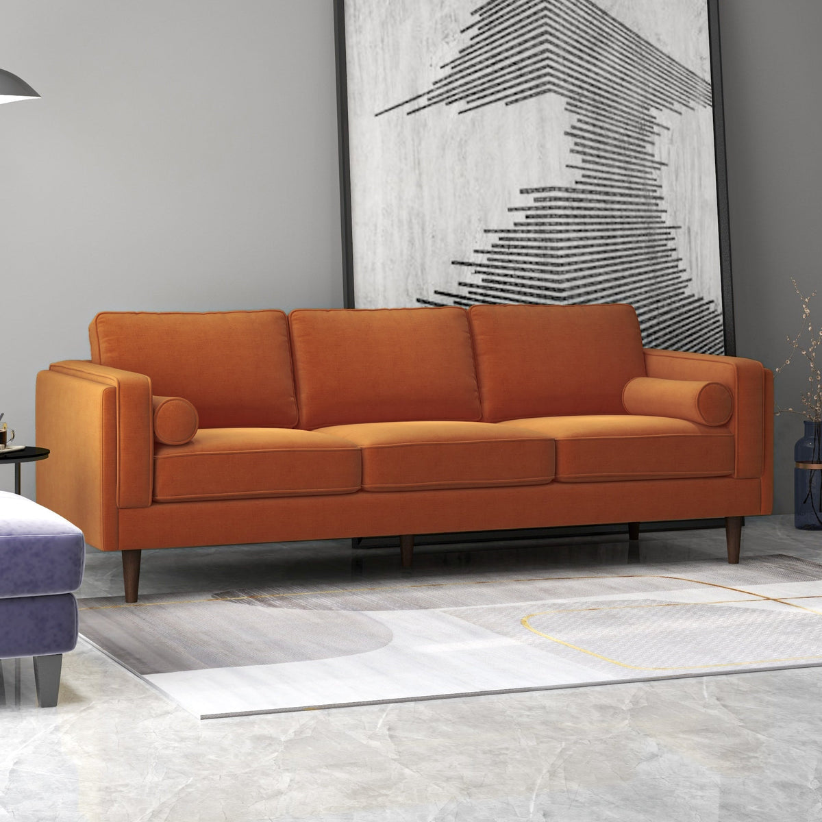 Fordham Sofa (Burnt Orange Velvet)