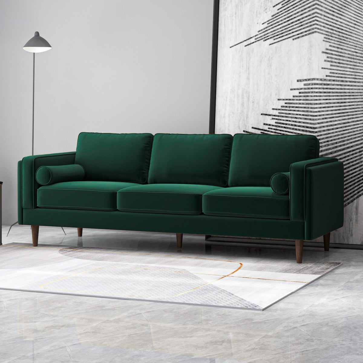 Fordham Sofa (Dark Green Velvet)