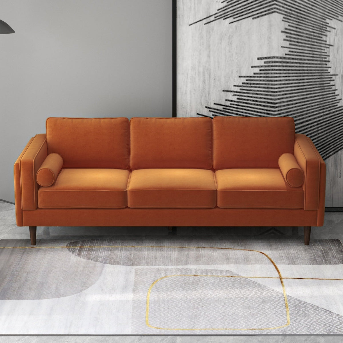 Fordham Sofa (Burnt Orange Velvet)